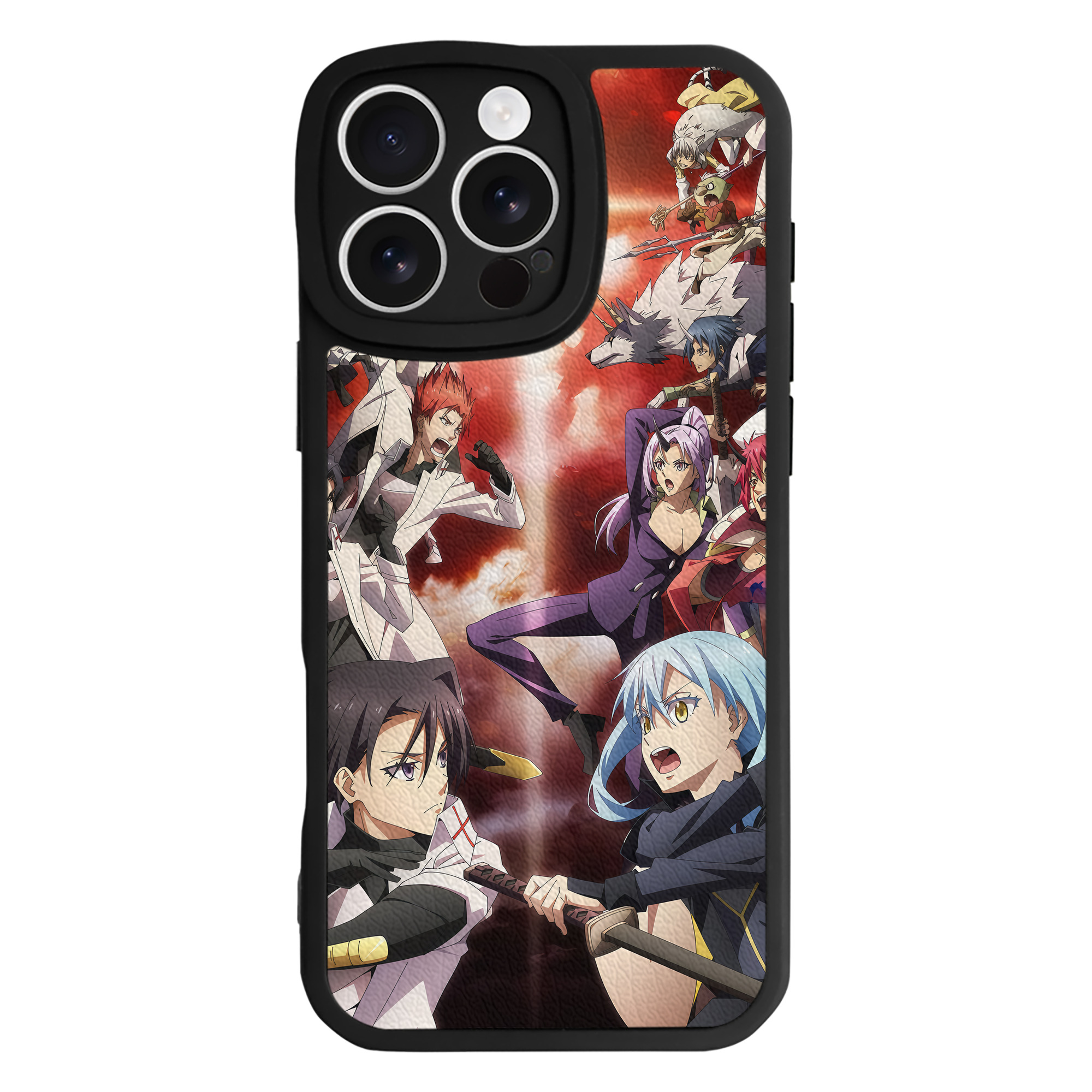 （画像用） 転スラ Regarding Reincarnated to Slime 【iPhone 16シリーズ対応】シリコンスマホケース（レザー調） 材質：シリコン